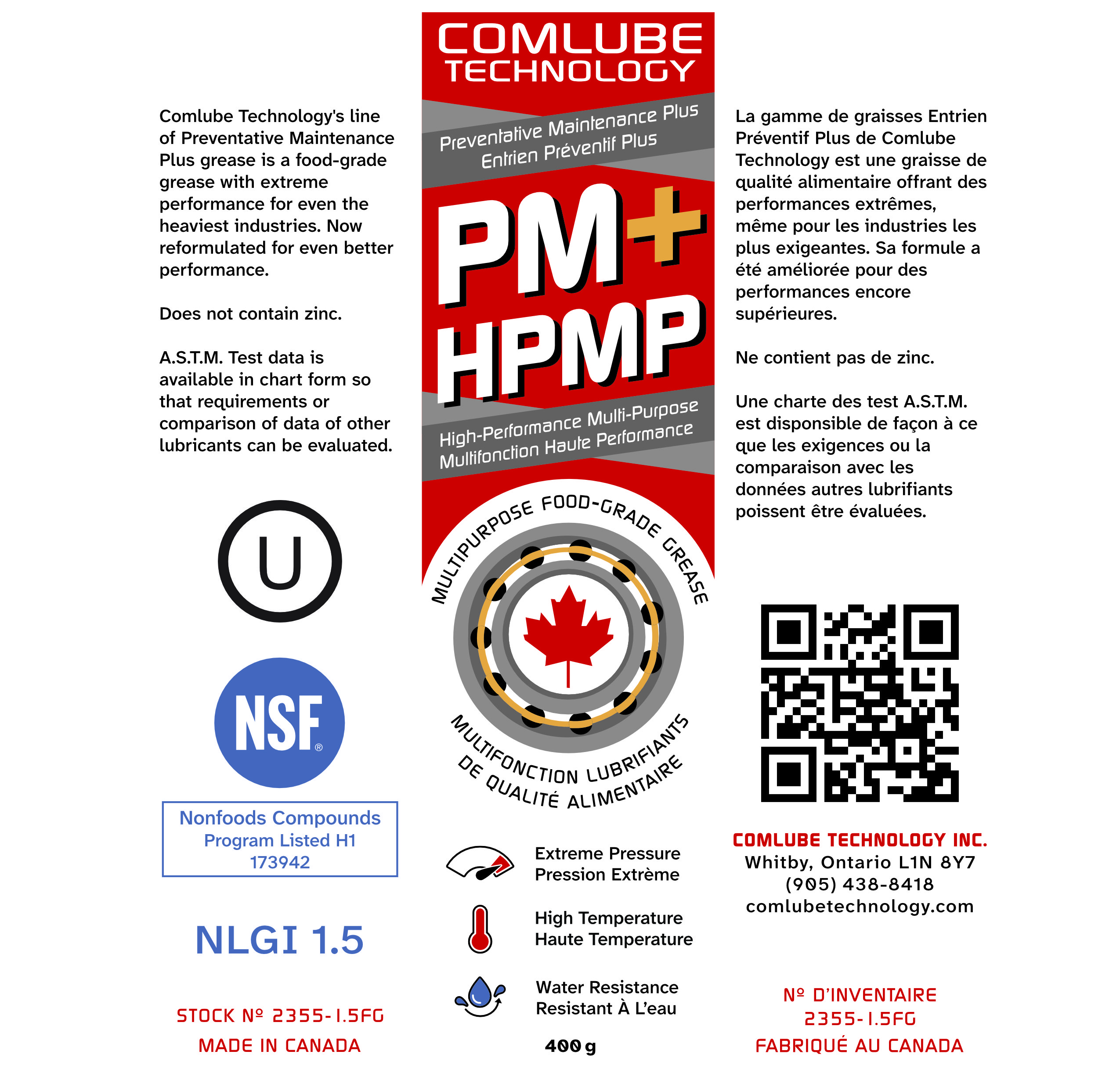 tube of Comlube Technology PM+ HPMP grease